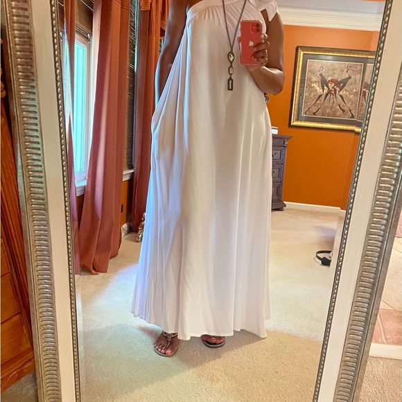 White Maxi Dress with Ethereal Flow - Picture 3 of 5